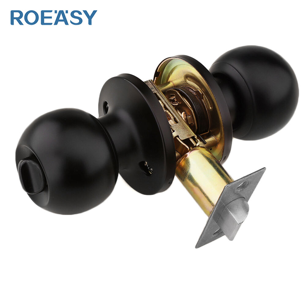 Roeasy T-587BN-BK  Oem Tubular Knob Lock Stainless Steel Entry Privacy Locks Set Cylindrical For Home Bedroom Door Lock Knob