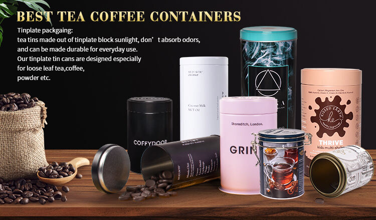 Custom Luxury Metal Empty Packaging Airtight Tea Coffee Ground Storage Round Boxes Small Canned Coffee Bean Tin Cans factory