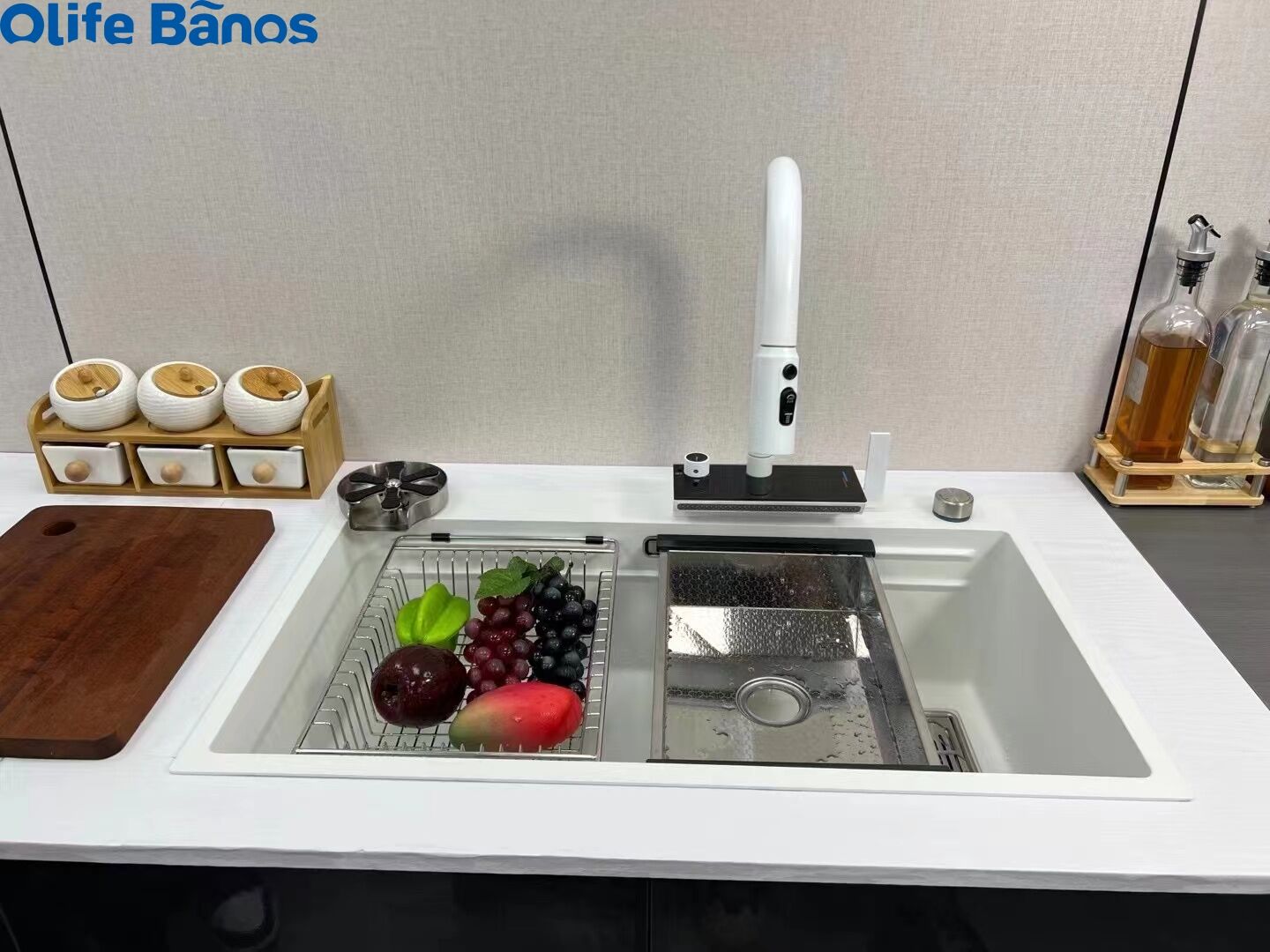 White Nano  Stainless Steel Sink Water Power Generation Waterfall Rain Dance Faucet Kitchen Sink With Digital Display supplier