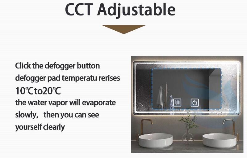 Smart Bathroom Mirror 24W Single Double Color Smart Control Capacitive Dimmer Led Light Touch Switch Sensor factory