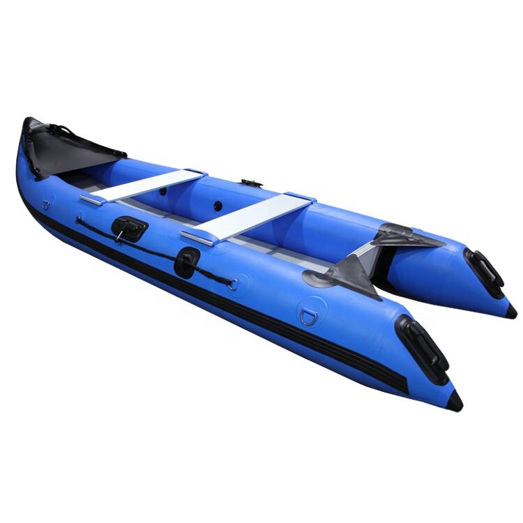 4.3m black fishing boat kaboat 430 3 people inflatable boat for lake river sea kayak factory