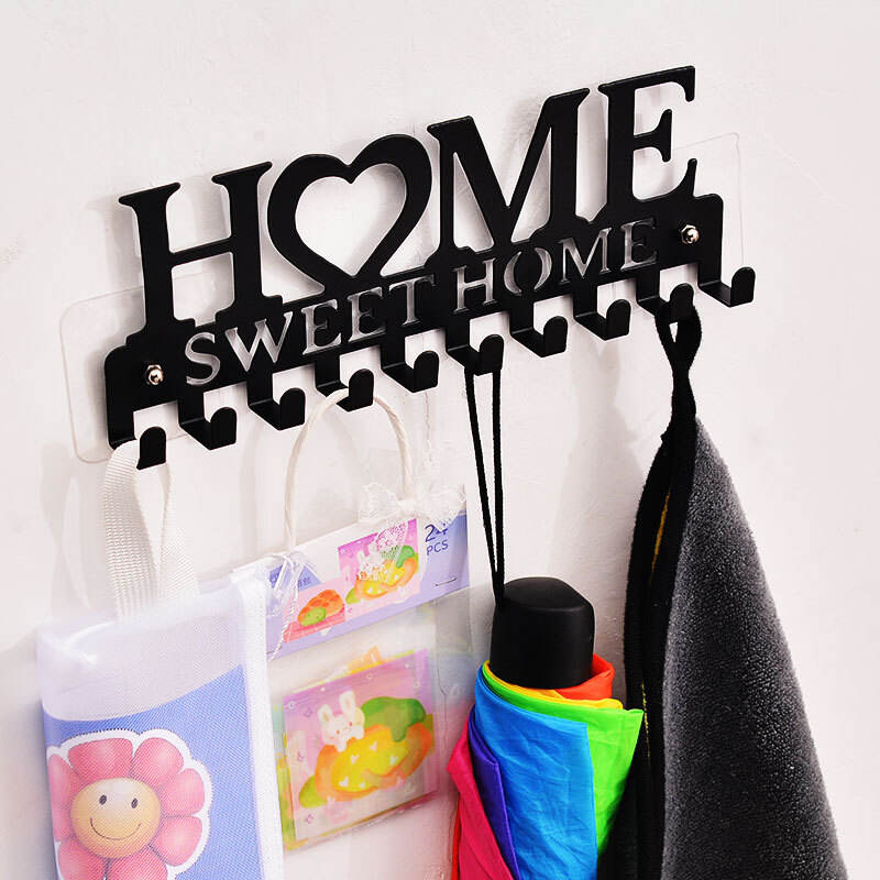 New iron Art HOME creative key hook perforation-free shelving towel hook row hook manufacture