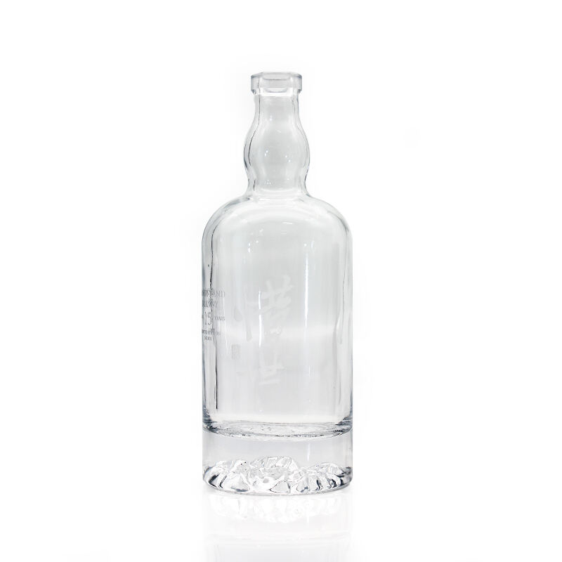 Glass square liquor bottles 750 ml glass liquor 250 ml clear glass bottles factory