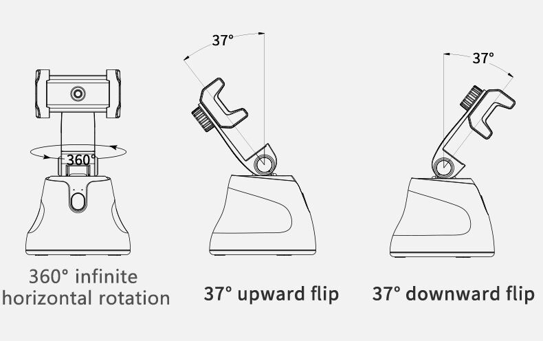 Vlog Shooting Rotation Auto Face Object Tracking Camera Tripod Holder Smart Shooting Cell Phone Camera Mount Holder factory