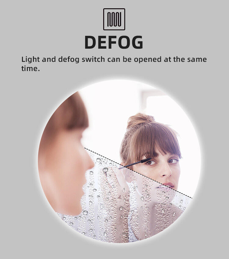 Bath Hand Scan body Sense Energy-saving Backlit Wall Mounted defog Mirrors with led light manufacture