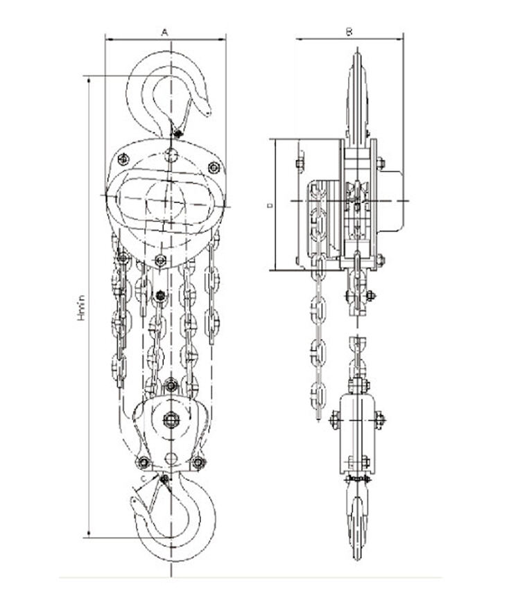 Manual Chain Hoist VITAL Model 3 meters 3 Ton Chain Block supplier