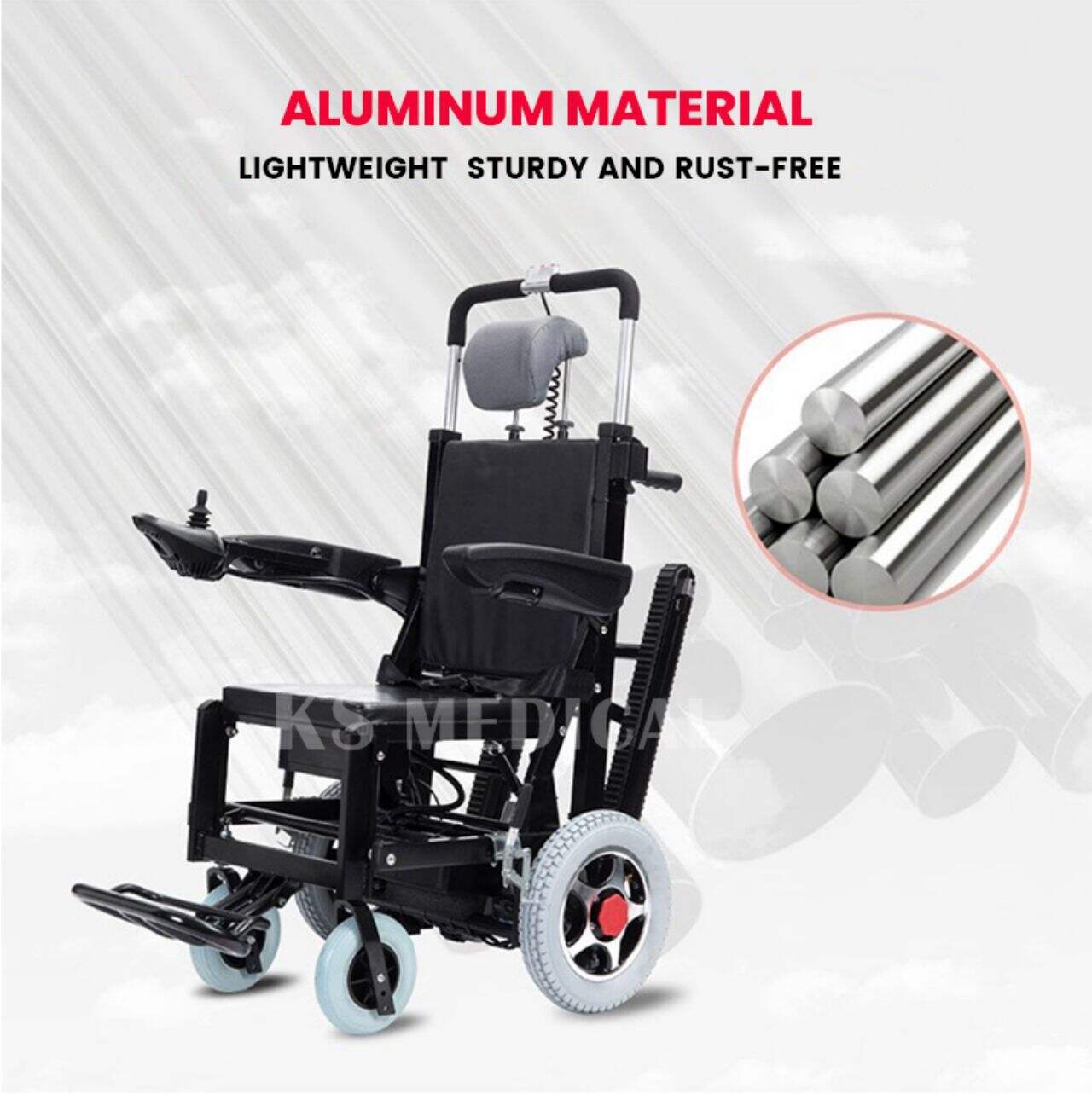 KSM- 302B Hot Sale Factory Wholesale Electric Powered Stair Climbing Chair Wheelchair Price With Track Electric Open and Close manufacture