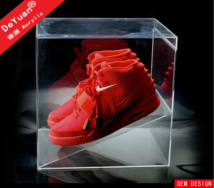 High quality transparent acrylic nike shoe box  shoe box acrylic custom (2)