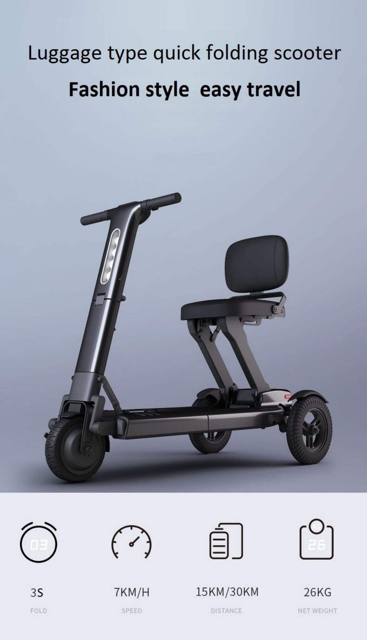 KSM-908 Smart Factory Price Foldable Handicapped Mobility Handicap Best For Fashion Style Electric Scooter For Elderly factory