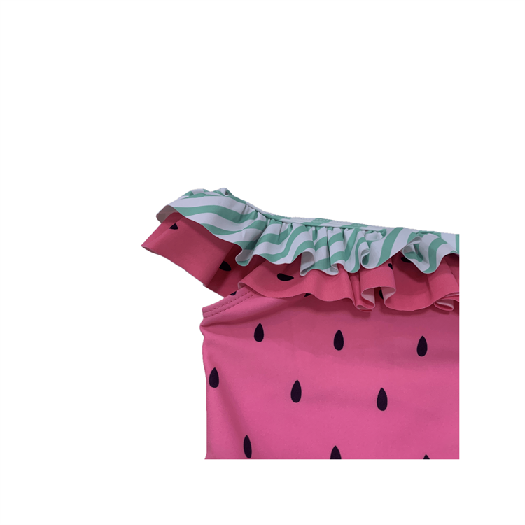 Watermelon Printed Girls Swimwear With Hat manufacture