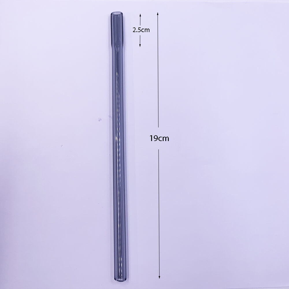 OEM ODM  Environmental Protection Borosilicate Custom Logo Drinking Straws flat mouth glass straws manufacture