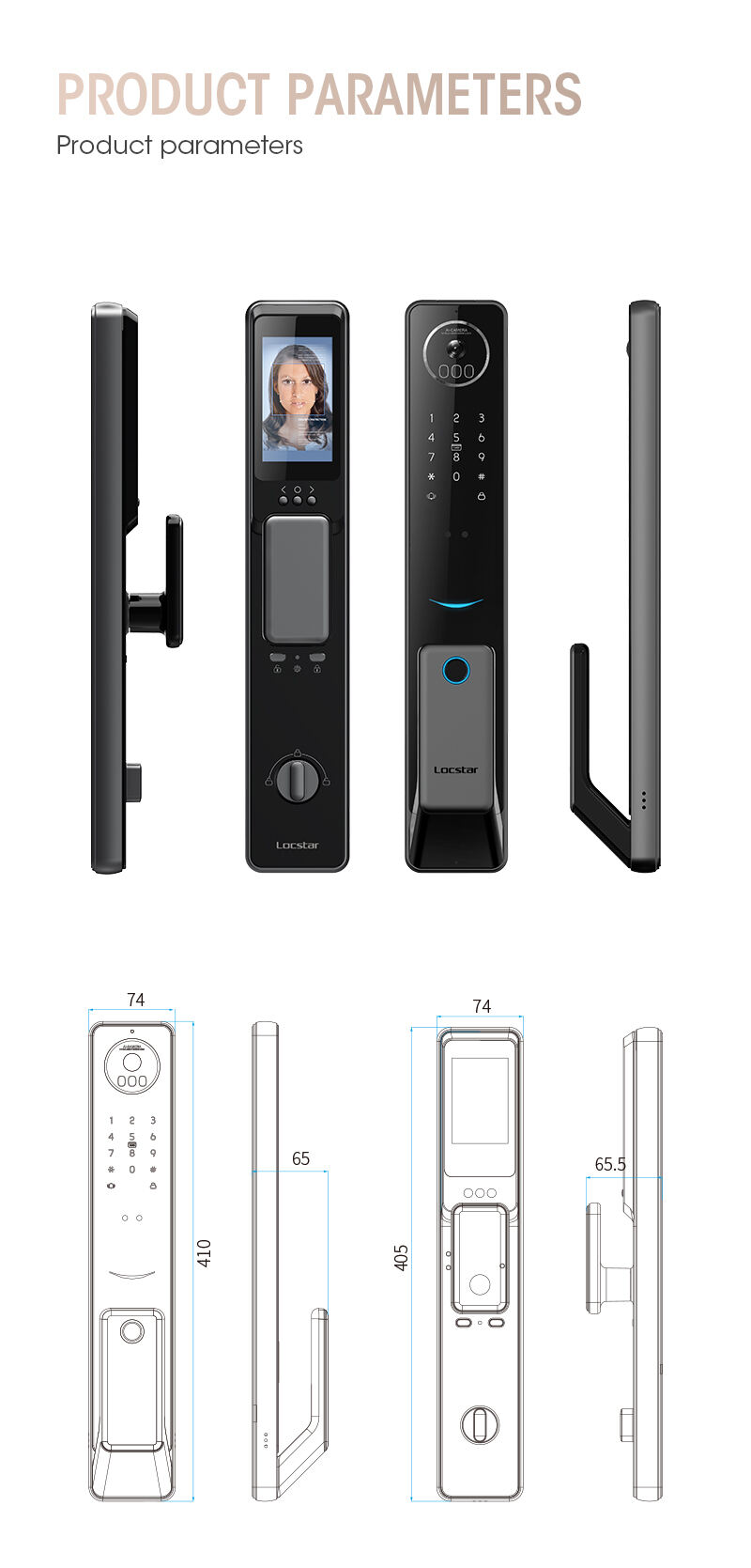 Factory Face Recognition Matter Standard Device Front Door Keyless Entry Smart Lock factory