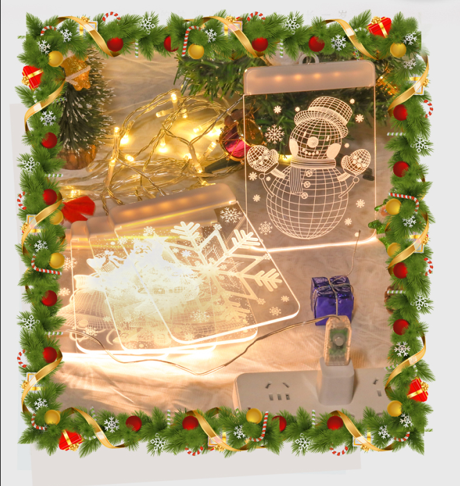 5pc/set New Design Festival decorative Holiday Decor Christmas Hanging Light Window Decoration Acrylic Christmas Ornament supplier