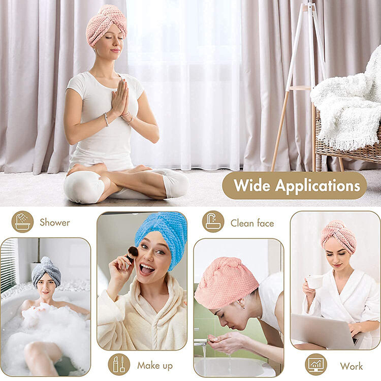 Custom Microfiber Women's Super Absorbent Quick Dry Wrap Hair Towel manufacture