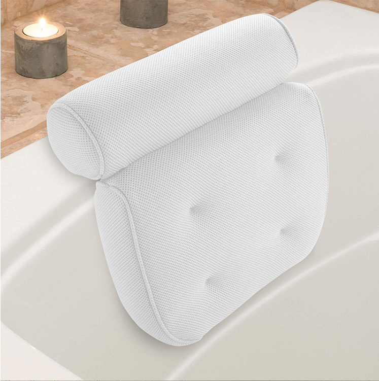 Non-Slip 3D Mesh fabric quick-dry SPA Bath Pillows new design Luxury Bathtub Pillow factory