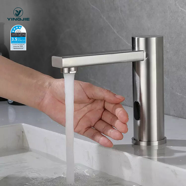 Wholesale CE Rohs Touchless Sensor SUS304 tapware Inductions Bathroom Sink  Automatic Mixer Faucet Shower in Brushed