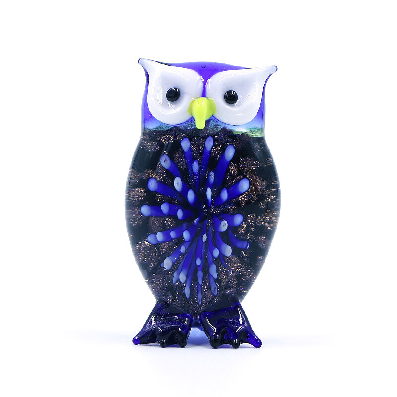 New Arrival Handmade Murano Lampwork Glass Flower Owl Ornament manufacture