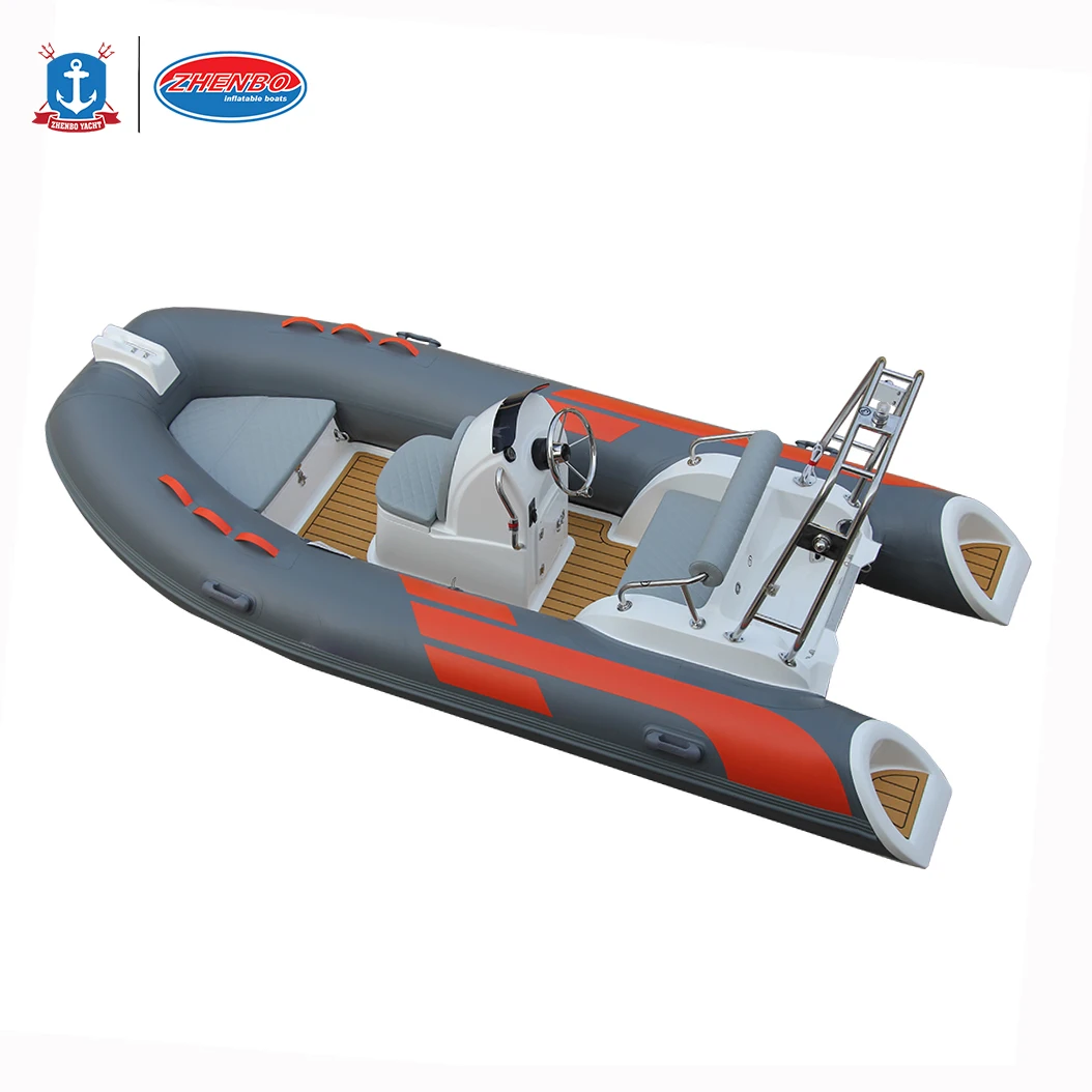 CE Certified 390cm luxury durable rib boat fiberglass bottom hypalon tube inflatable center console rib 390 boat factory