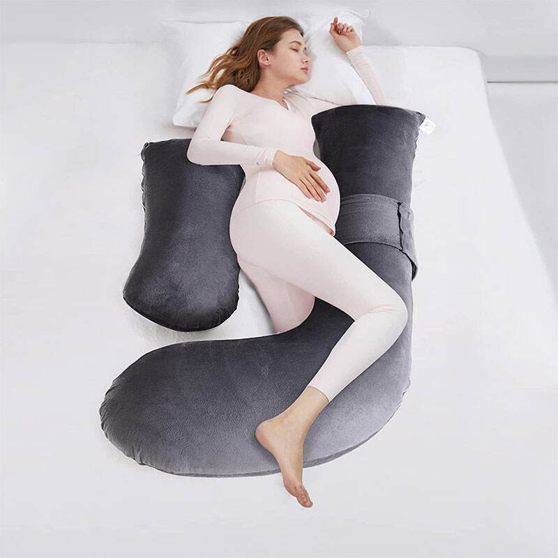 Wholesale Velvet Sleeping Support H-Shaped Women full body pregnancy pillow for mom hugging pillow supplier