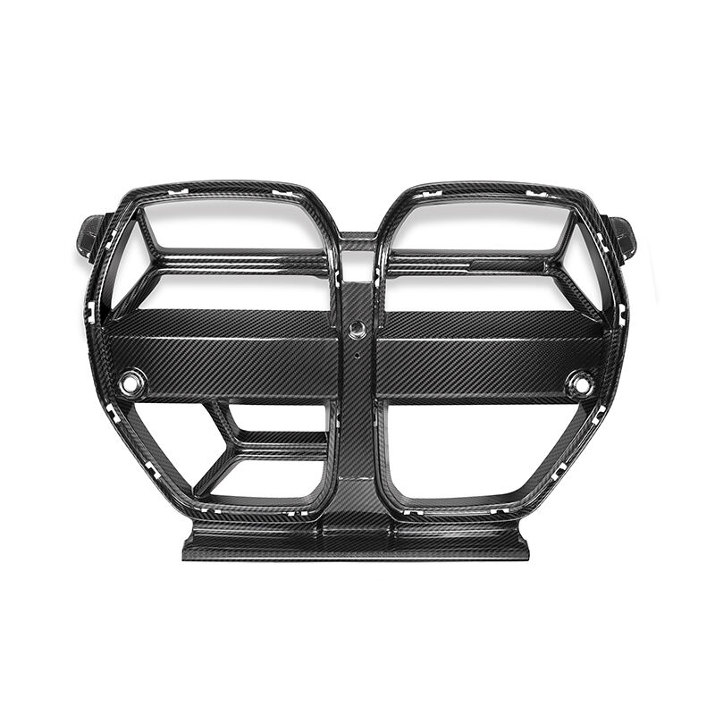 Untuk BMW G80 M3 G82 G83 M4 2021+ Gaya CSL Dry Carbon Fiber Dengan ACC Grille Bumper Depan Mobil