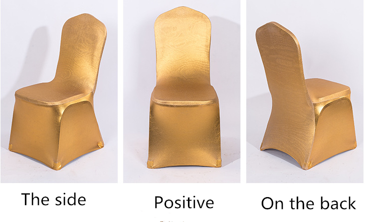 Hot sale Gold stamping printing spandex golden chair covers for party details