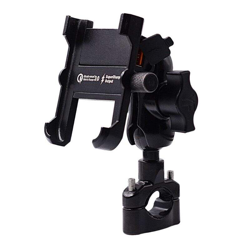 Laudtec Universal Motorcycle Phone Bracket Rechargeable QC3.0 Fast Charge Bicycle Mobile Phone Holder Stand details