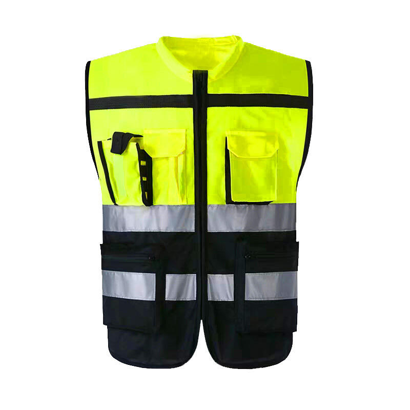 High Visibility Reflective Vest Jacket Multi Purpose Patchwork Safety Vest Custom Logo Traffic Safety Riding Reflective Vest manufacture