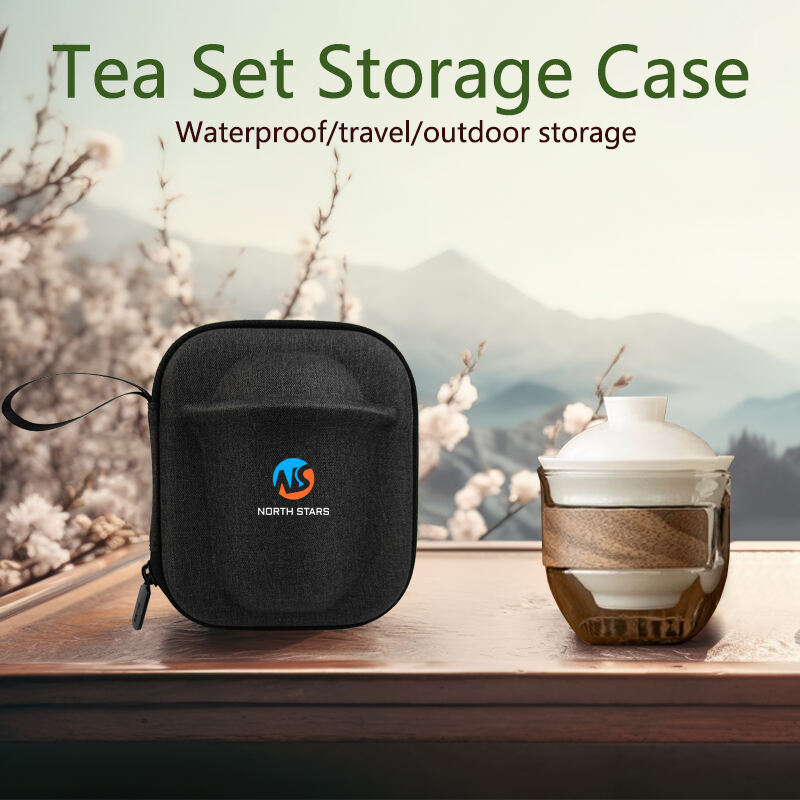 Outdoor Mini Clay Glass Cups Hard EVA Coffee Machine Case Travel Tea Cup Storage Bag With Handle details