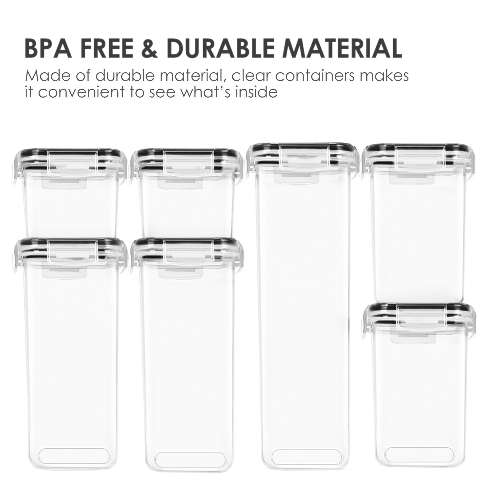 Kitchen storage multi-grain jar crisper seven-piece set transparent moisture-proof rice bucket music buckle sealed jar details