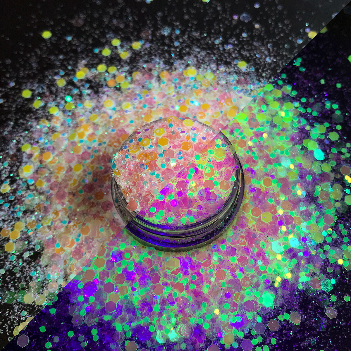 Polyester Opal pink chunky glow glitter craft glitter chunky for crafts Nail Art