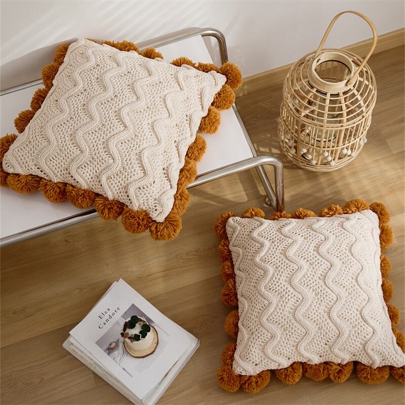 Sofa Modern Chunky Knit Autumn Christmas Throw Pillow Cushion Cover  18 x 18 for Home Decor FTS manufacture