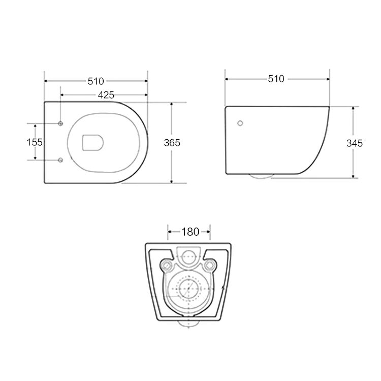 ceramic wall smart wc intelligent wall hung toilet set for bathroom factory