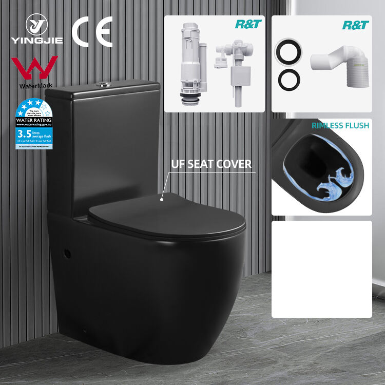 OEM ODM brands p trap floor mount black matt ceramic watermark toilet australian toilet supplier