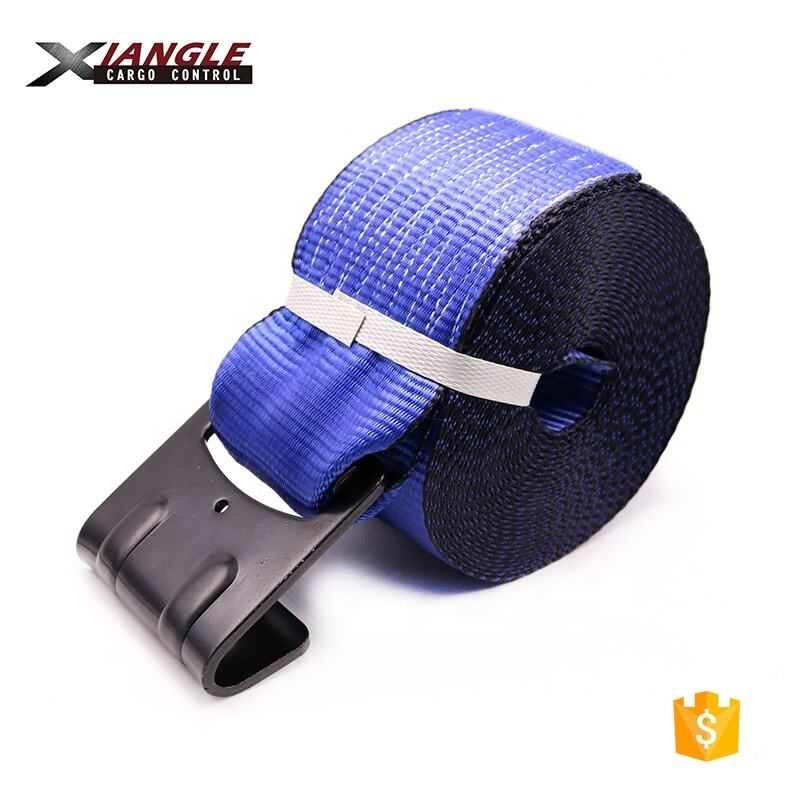 OEM High Quality 4 inch 100mm Flatbed Truck Cargo Load Securing Strap Winch Strap Winder with Flat Hook for Trailer details