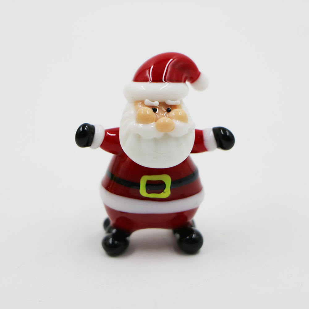 Red Ceramic Vintage Classic Custom Glass Christmas Ornament Santa Claus Statue Decoration supplier