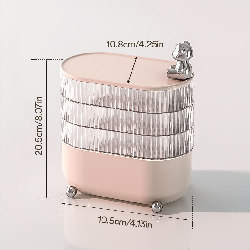 Degree Adjustable Cosmetic Storage Box 360 Rotating Makeup Organizer small storage and organizer  Desk Organizer box details