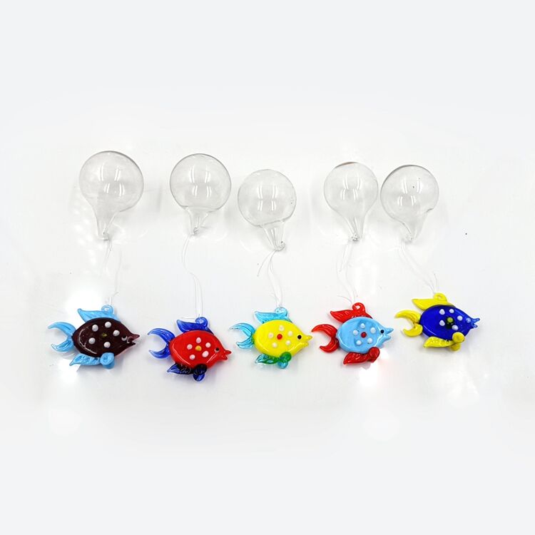 Mixed Designs Lampwork Floating Ball Murano Glass Bubble Fish For Aquarium Tank Decoration manufacture