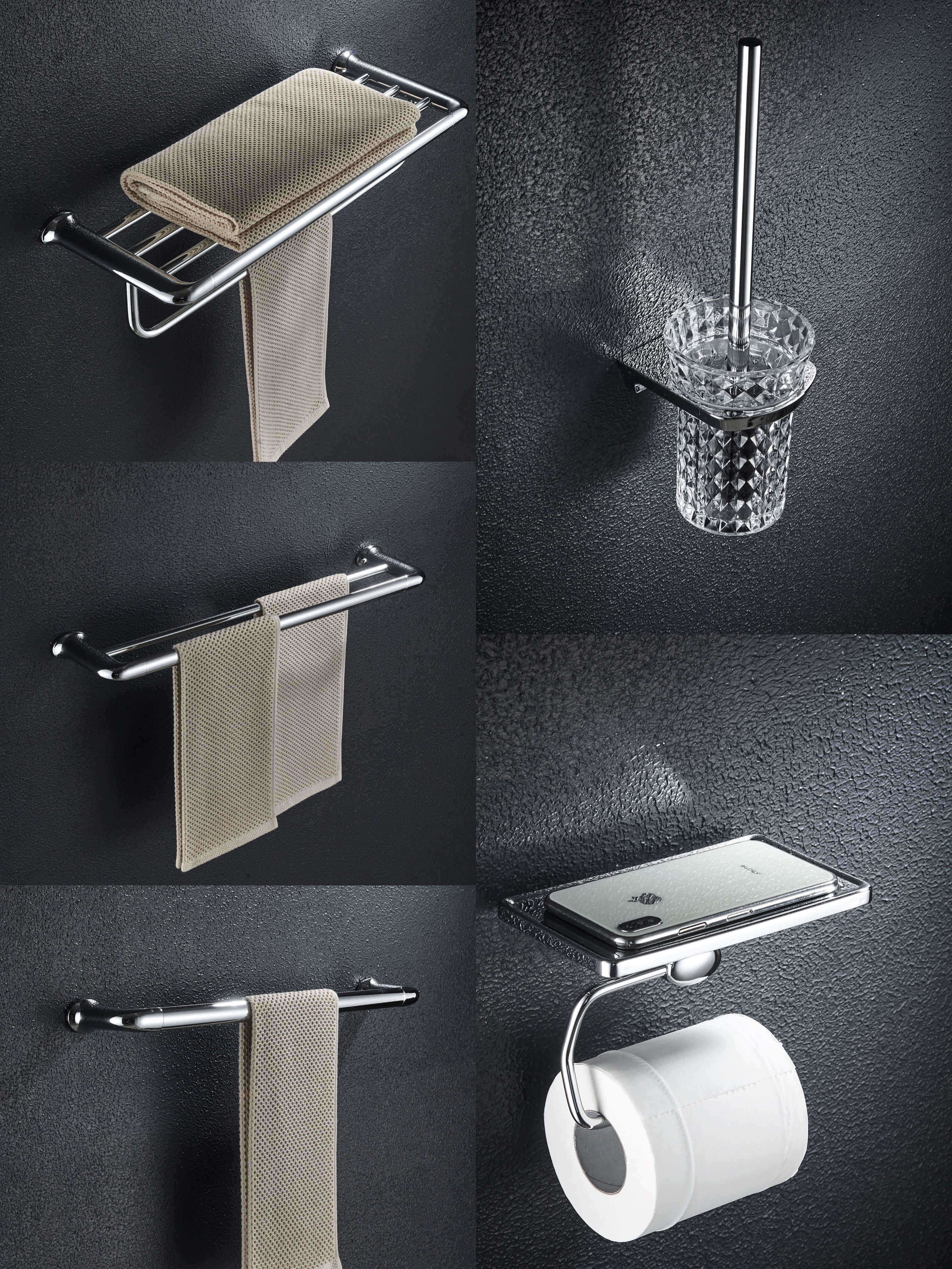 China cheap complete Bathroom Hardware Stainless Steel Bathroom Accessories Set supplier