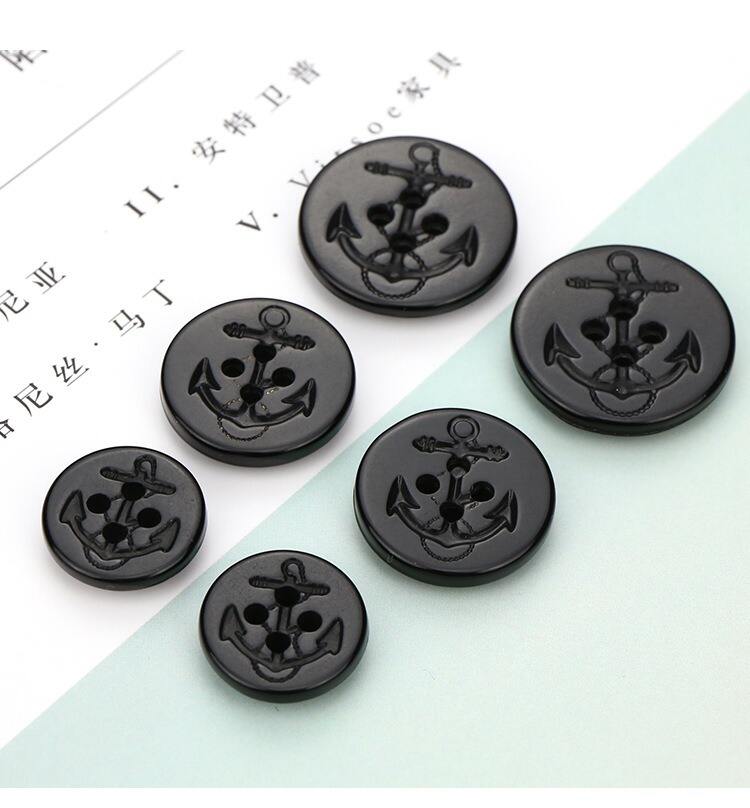 Custom logo 4 holes sew high grade fireproof urea buttons for coat