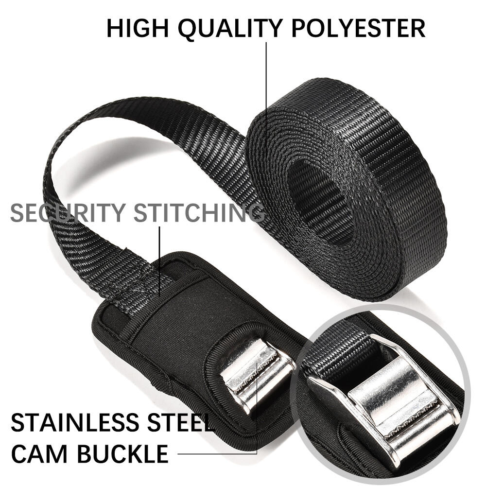 250mm 450kg stainless steel cam buckle webbing tie down strap with soft pad factory