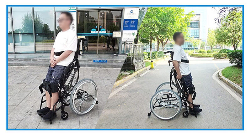 medical rehabilitation standing wheelchair for disabled manual standing elevated wheelchair stand up wheelchair manual-BZ-TH01 supplier