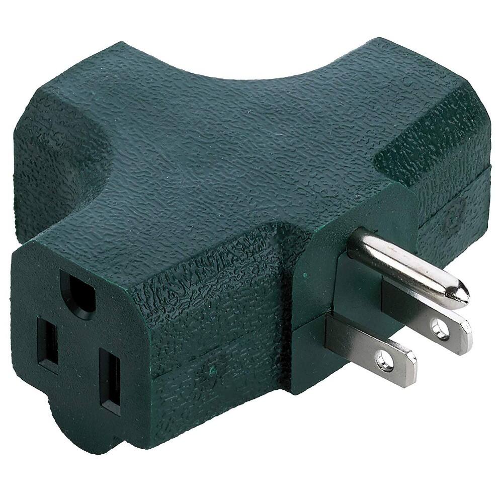 3 Way Green T Shaped Wall Heavy Duty Outlet Adapter Power Plug factory