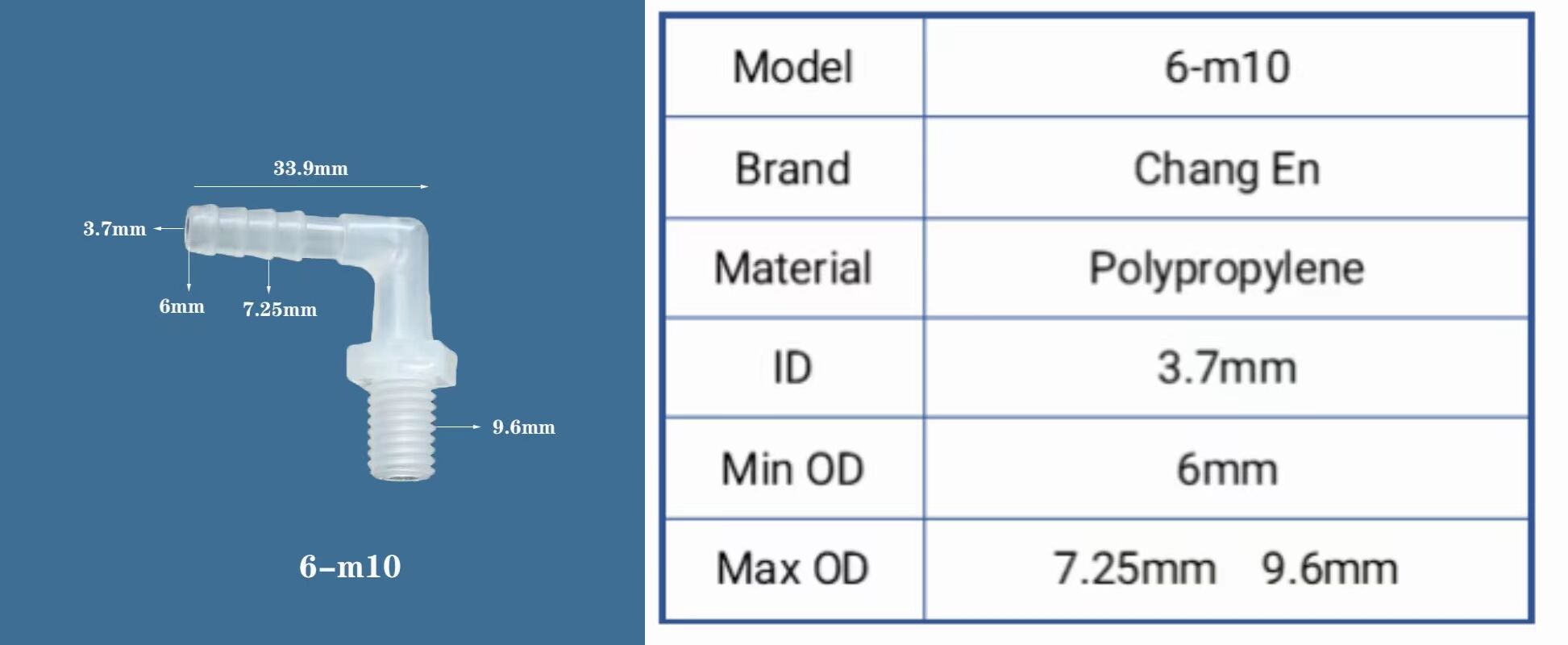 Chang En Food-Grade Right Angle Threaded Plastic Elbow Tube Connector Water Nozzle Gas Application OEM Customizable PP Body factory