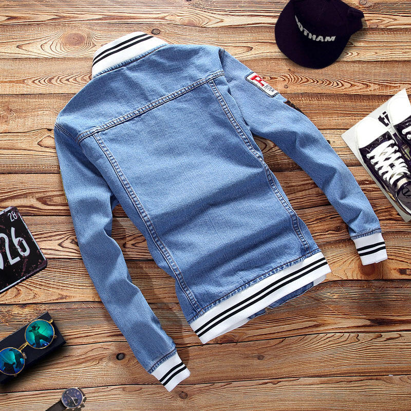 Casual Slim Mens Denim Jacket Plus High Quality Cowboy Men's Spring Jean Jacket details