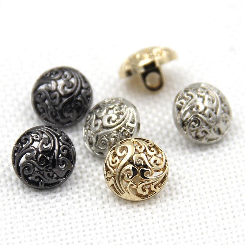 Custom sewing hollow out metal dome shank button for clothes