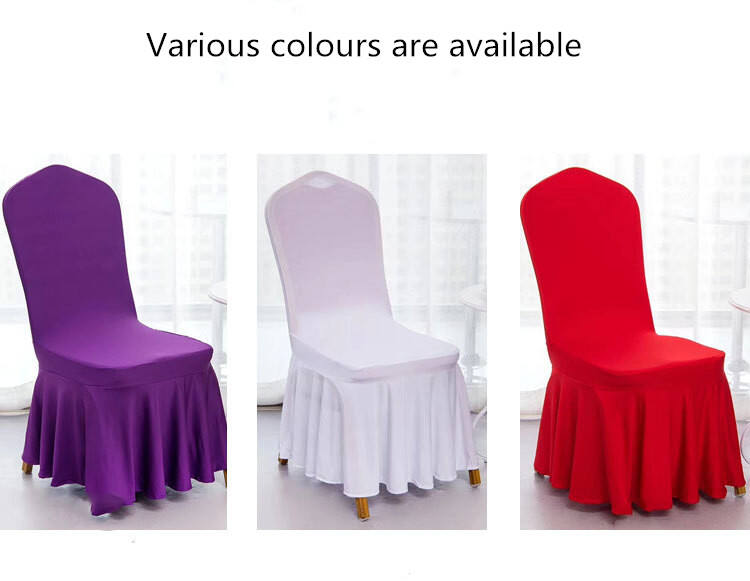 China Manufacturer white rosette ruffled Wedding Chair Cover manufacture