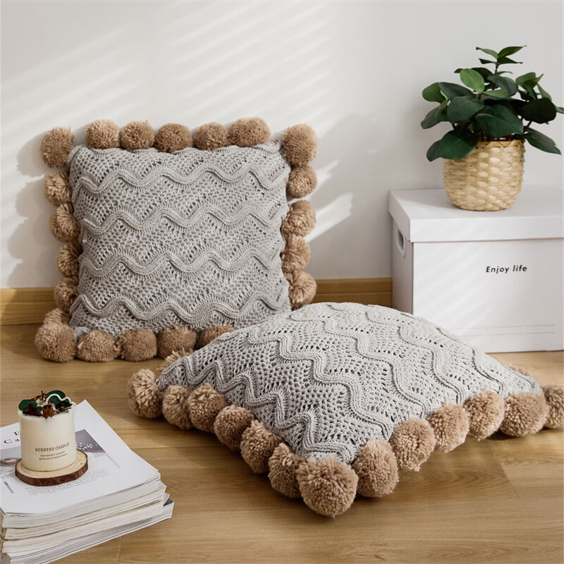 Sofa Modern Chunky Knit Autumn Christmas Throw Pillow Cushion Cover  18 x 18 for Home Decor FTS manufacture