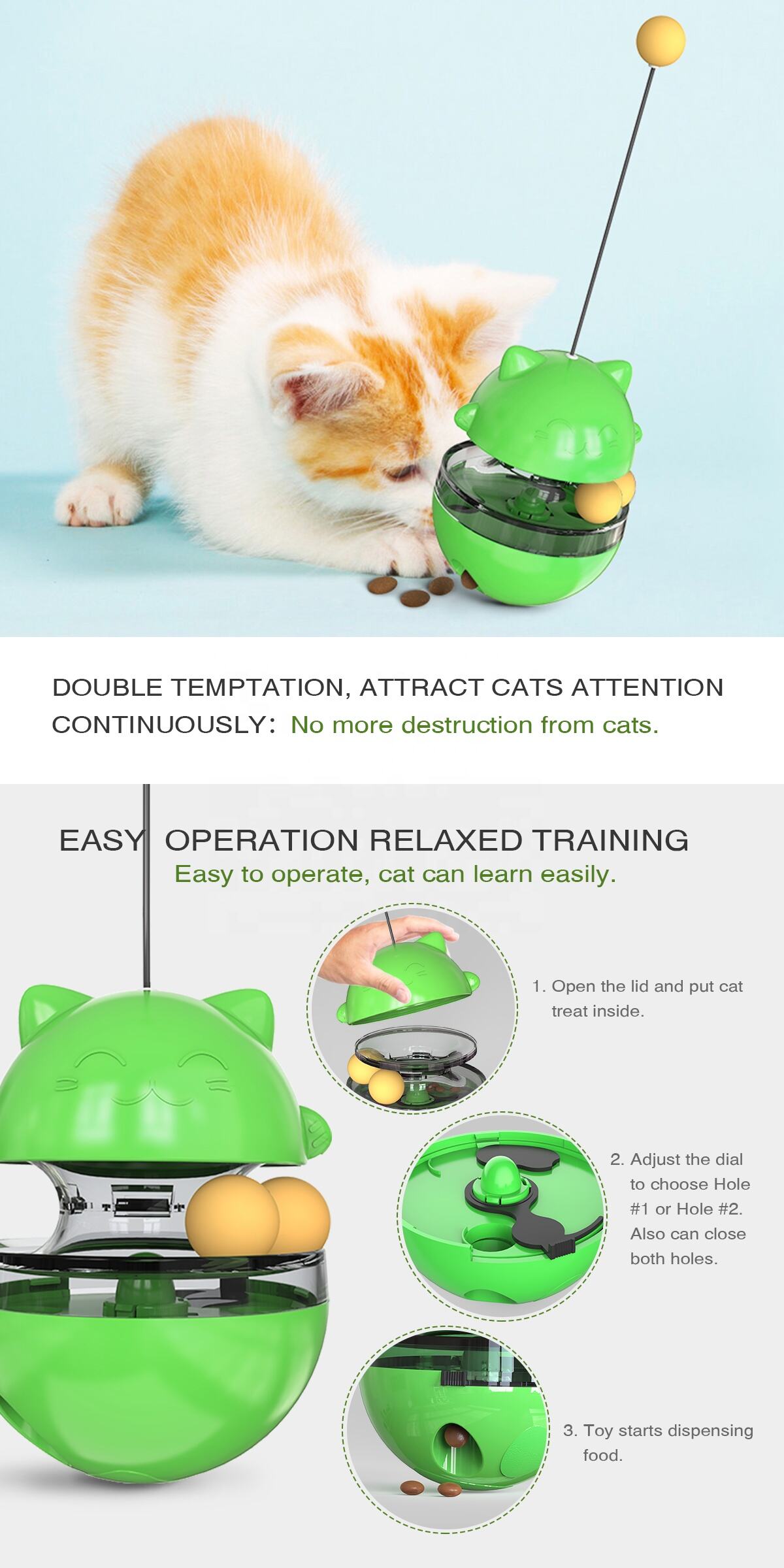 4P Toy Manufacturer Electric Sounding Tumbler Cat Cat Pet Dog Feeder Toy Treat Ball Toy supplier