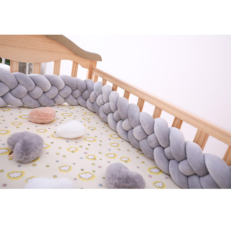 Crib bumper 1M/2M/3M Baby Bumper Bed Braid Knot Pillow Cushion Bumper for Infant Crib Protector Cot Bumper Room factory