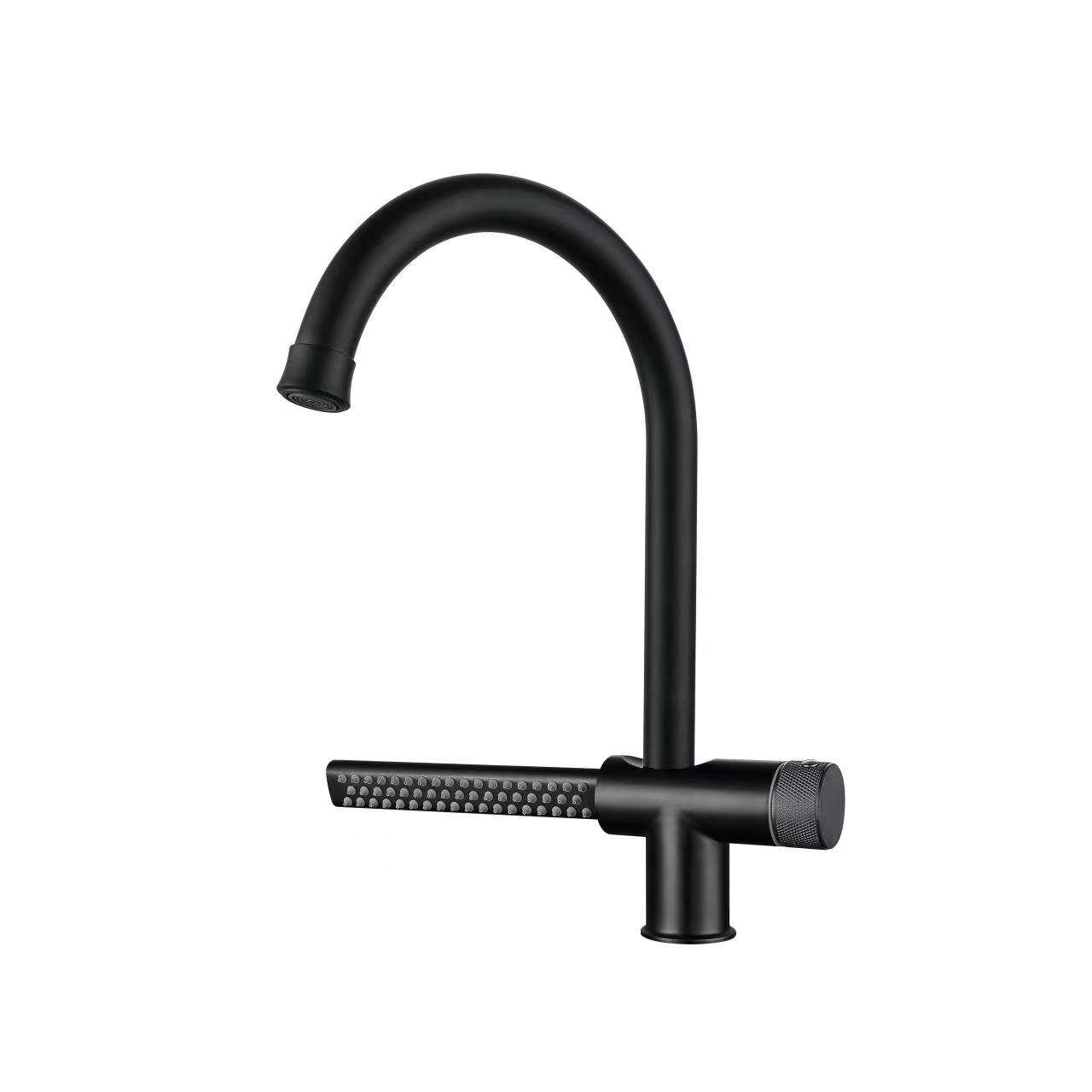 Amazon Latest Design Gunmetal 304 Stainless Steel Rotatable Water fall Rainfall Sink 360 degree swivel spout Kitchen Faucet factory